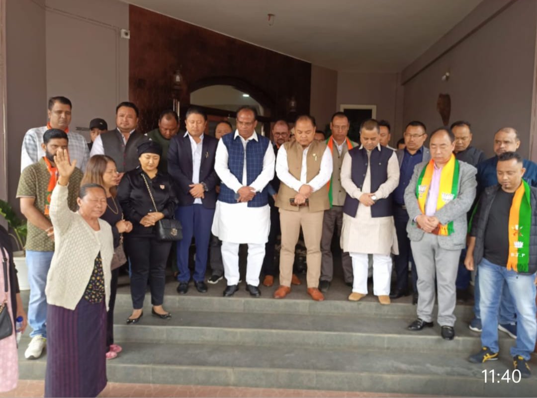Bjp1dimapur's tweet photo. BJP 1 Dimapur 1 A/C Candidate Shri  @tovihoto filed nomination for Nagaland General Election 2023, in the presence of Hon'ble UM Shri @johnbarlabjp,Shri @abhaygiribjp Gs org ic Nagaland and Hon'ble minister GON Shri @Jacobzhimomi1 at Dimapur DC office. @BJP4Nagaland @BJP4India https://t.co/cVkevkZljc