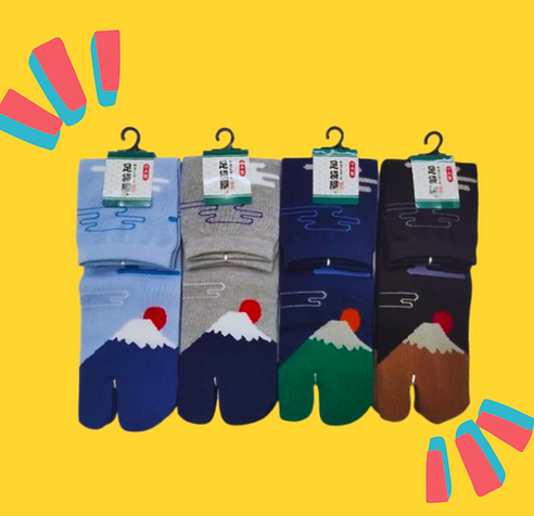 Perhaps our most popular design-  Mount Fuji 2 toe, tabi socks have just arrived from Japan. Unisex tabs with one of Japan's most iconic landmarks!  ukiuki.co.uk/product-page/m… #tabisocks #2toesocks #japanesesocks #ukiukisocks #mountfuji #japanesegift