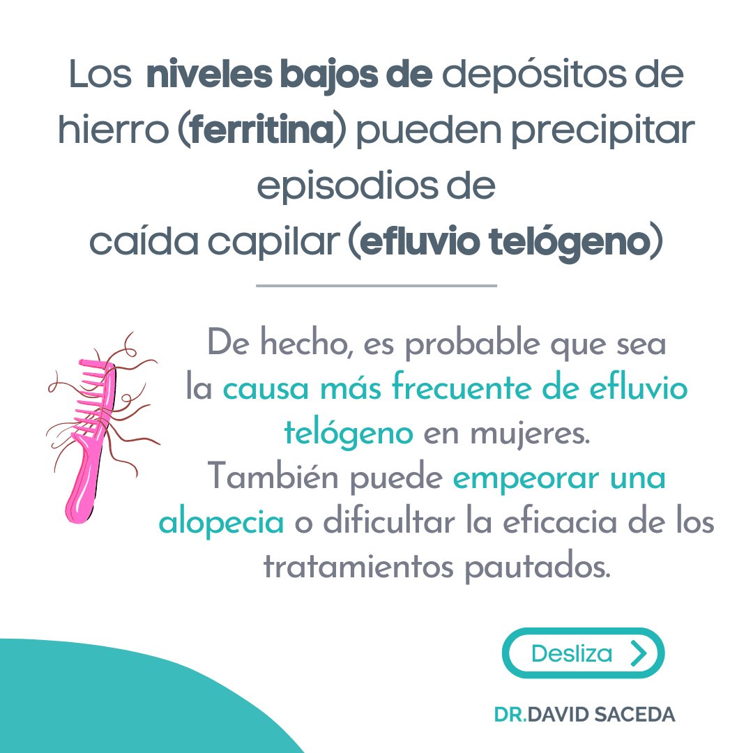 El hierro 🔩 es uno de los elementos esenciales en la biología humana para poder realizar múltiples funciones. También juega un papel relevante en el ciclo de crecimiento de cabello y su correcto desarrollo.