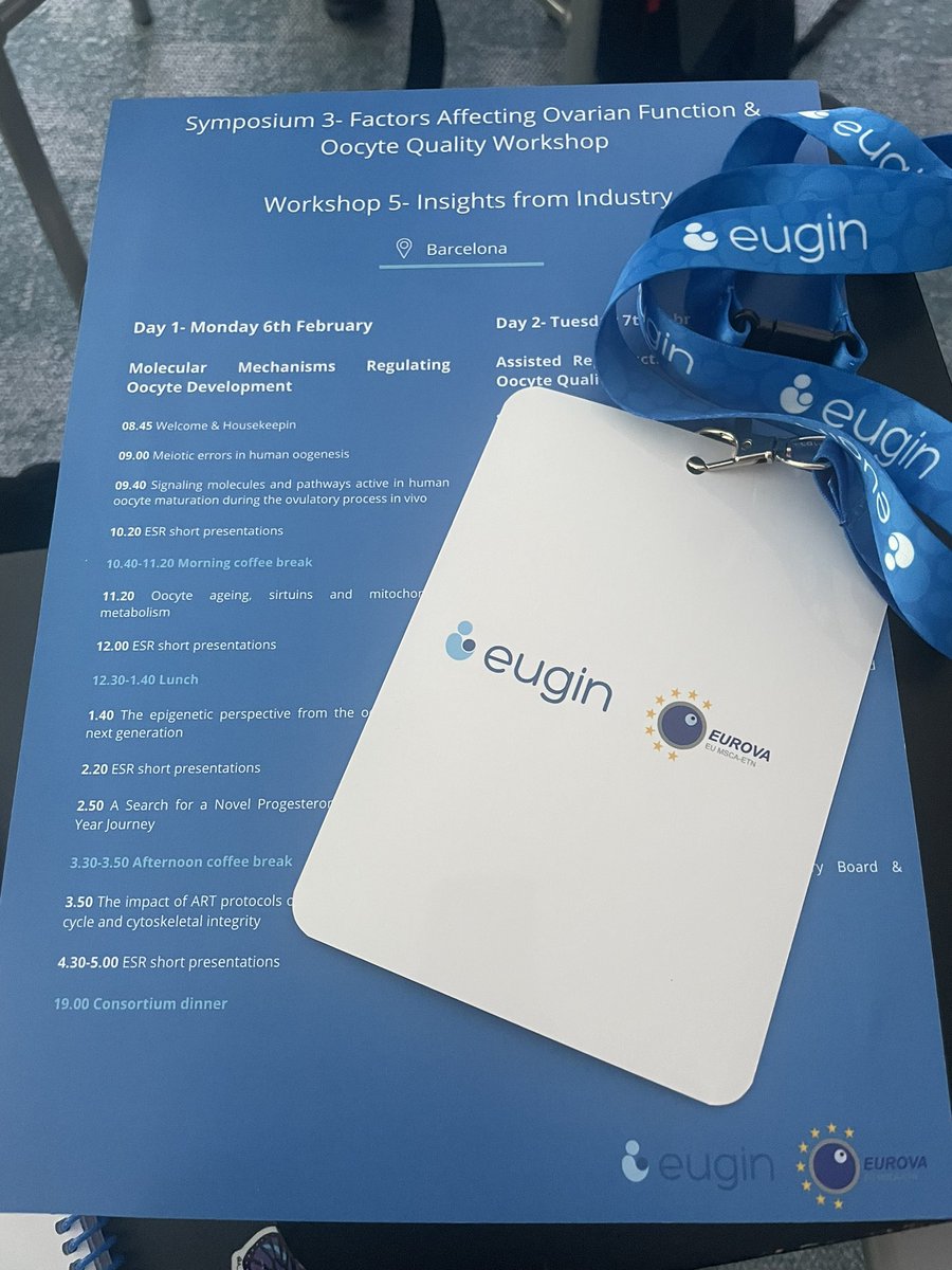 eurova_etn's tweet photo. Ready for EUROVA Symposium-3 hosted by @eugin_es in Barcelona about Factors Affecting Ovarian Function &amp; Oocyte Quality.  First talk by @mina_popovic_  👏🏻Thanks so much for sharing your knowledge 🧬 https://t.co/1QUDFPGwtY