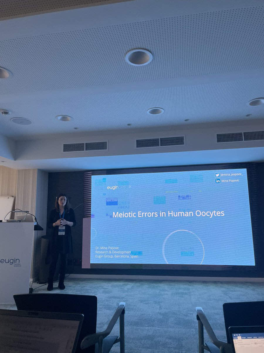 eurova_etn's tweet photo. Ready for EUROVA Symposium-3 hosted by @eugin_es in Barcelona about Factors Affecting Ovarian Function &amp; Oocyte Quality.  First talk by @mina_popovic_  👏🏻Thanks so much for sharing your knowledge 🧬 https://t.co/1QUDFPGwtY
