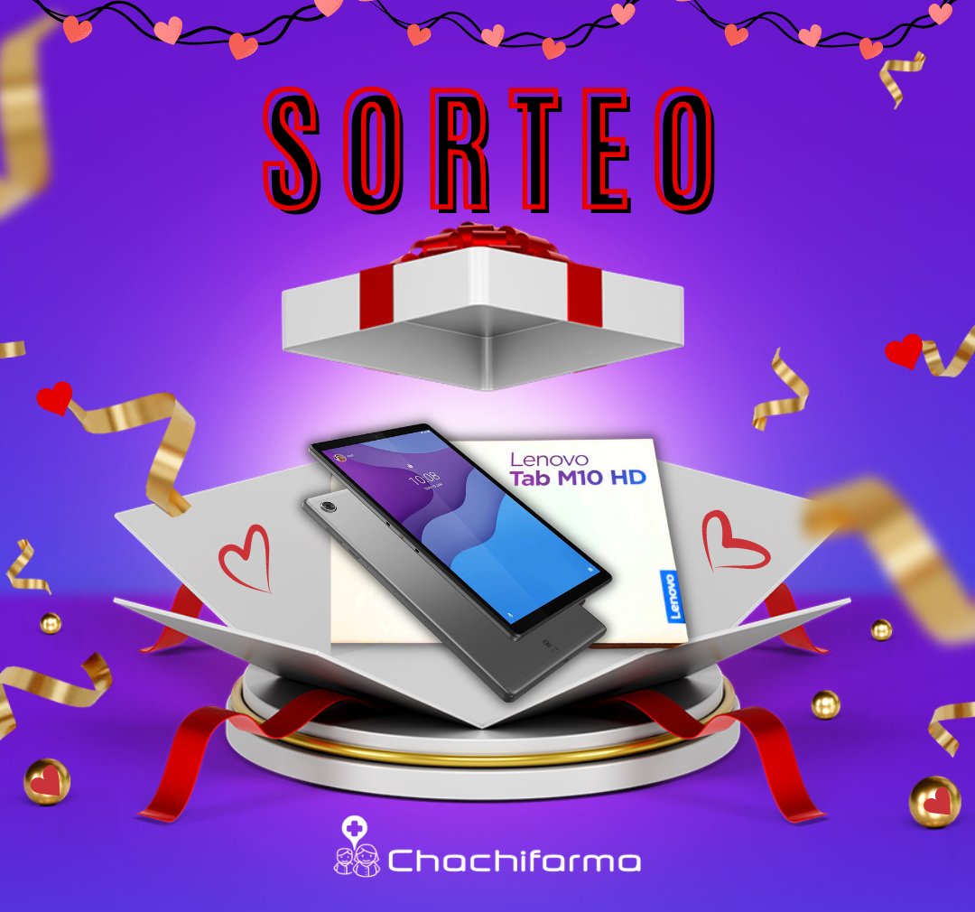 chachifarma's tweet photo. 💓💓 ¡LLEGA NUESTRO SORTEO MÁS ROMÁNTICO! 💓💓
Se acerca San Valentín y sorteamos esta fantástica Tablet <3.

Para participar es muy sencillo 👇
1️⃣ Síguenos.
2️⃣ Haz RT.

🗒 Bases legales: https://t.co/rlLrx1U3Xn

El sorteo acabará el día 9 de febrero a las 12:00h. https://t.co/0YyAZcwypN