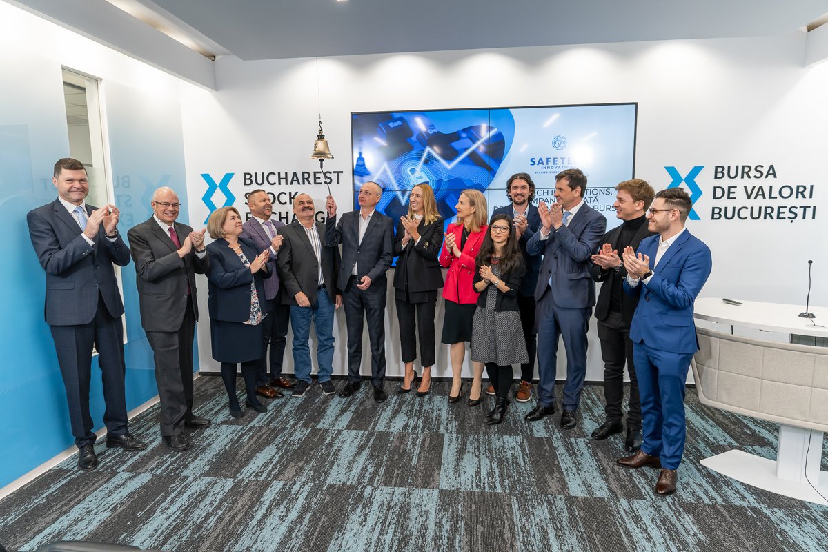 BVB_Ro's tweet photo. An important step in Safetech Innovations' journey at the Bucharest Stock Exchange.

Safetech Innovations, Romanian cyber security company, debuted today on the Stock Exchange’s Main Market, following the transfer from the AeRO market. Read more - https://t.co/UDjyJOCz4A https://t.co/eNNDhyOleU