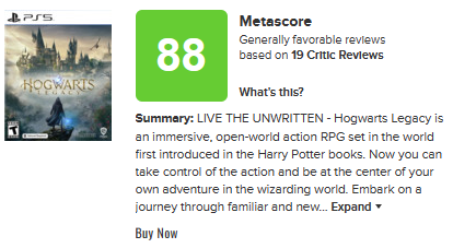 GermanStrands on X: “Hogwarts Legacy with 88 on Metacritic right