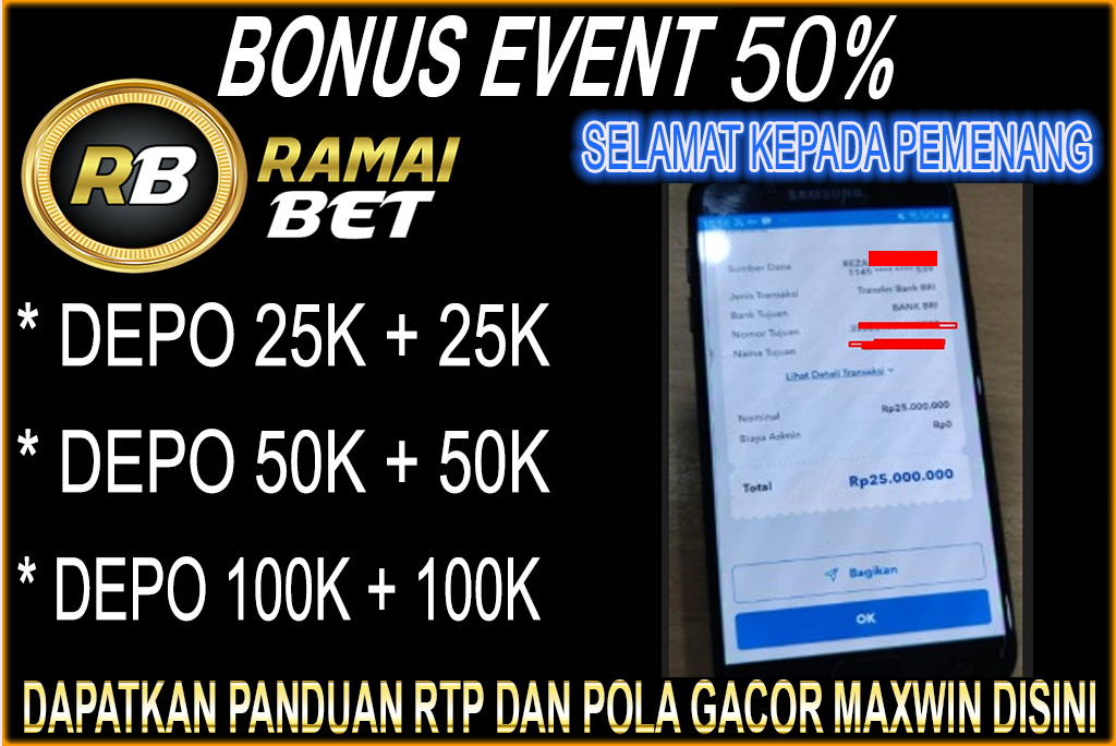 ramaibetcom's tweet photo. RAMAIBET - SITUS RTP SLOT GACOR TERBAIK 2023 &amp; AGEN JUDI BOLA TERBESAR 2023

SEDANG ADA PROMO EVENT SLOT!!!

📍 EVENT SLOT 50% RAMAIBET ( KHUSUS PRAGMATIC PLAY, HABANERO, PG SOFT, JOKER ) 📍
 
Syaratnya Gampang Banget. Baca Link Dibawah Ini : 

https://t.co/ttULL6hIeh https://t.co/QNZeFPWPoC