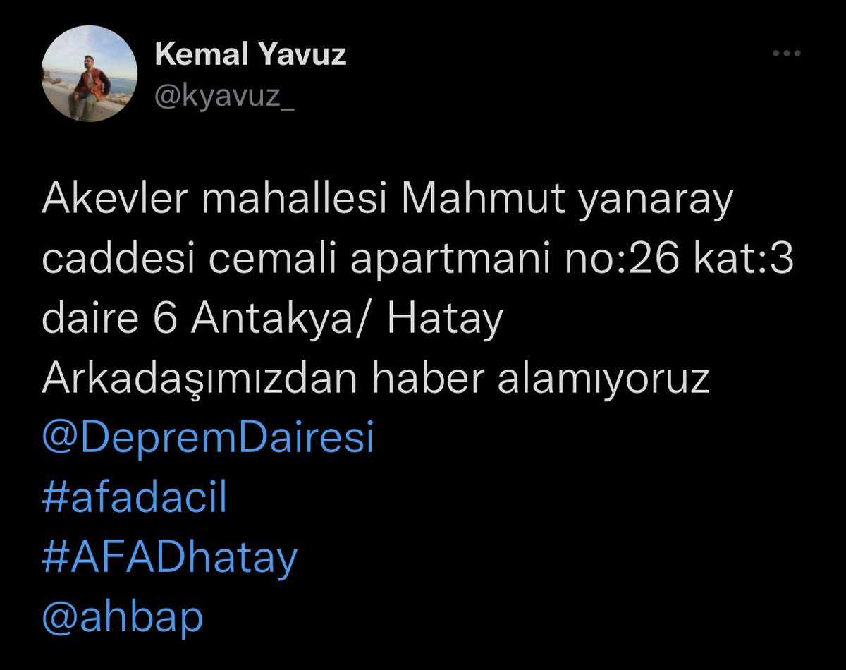 #Hatay #ACİL #afaddeprem #AFADhatay #antakya #afadacilcağrı YARDIM EDİN SAATLERDİR ULAŞAMIYORUZ!! <a href="/OguzhanUgur/">Oğuzhan Uğur</a> <a href="/haluklevent/">Haluk Levent ( Ahbap Ekibi )</a>