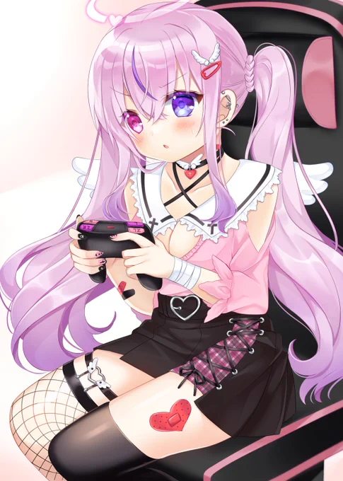 SkebでVtuberの胡桃沢りりかさんのファンアートを描かせていただきました!ネイル等の細部までデザイン凝っていてすごい!リクエストありがとうございました～#りりかあーと #Skeb #Commission より 