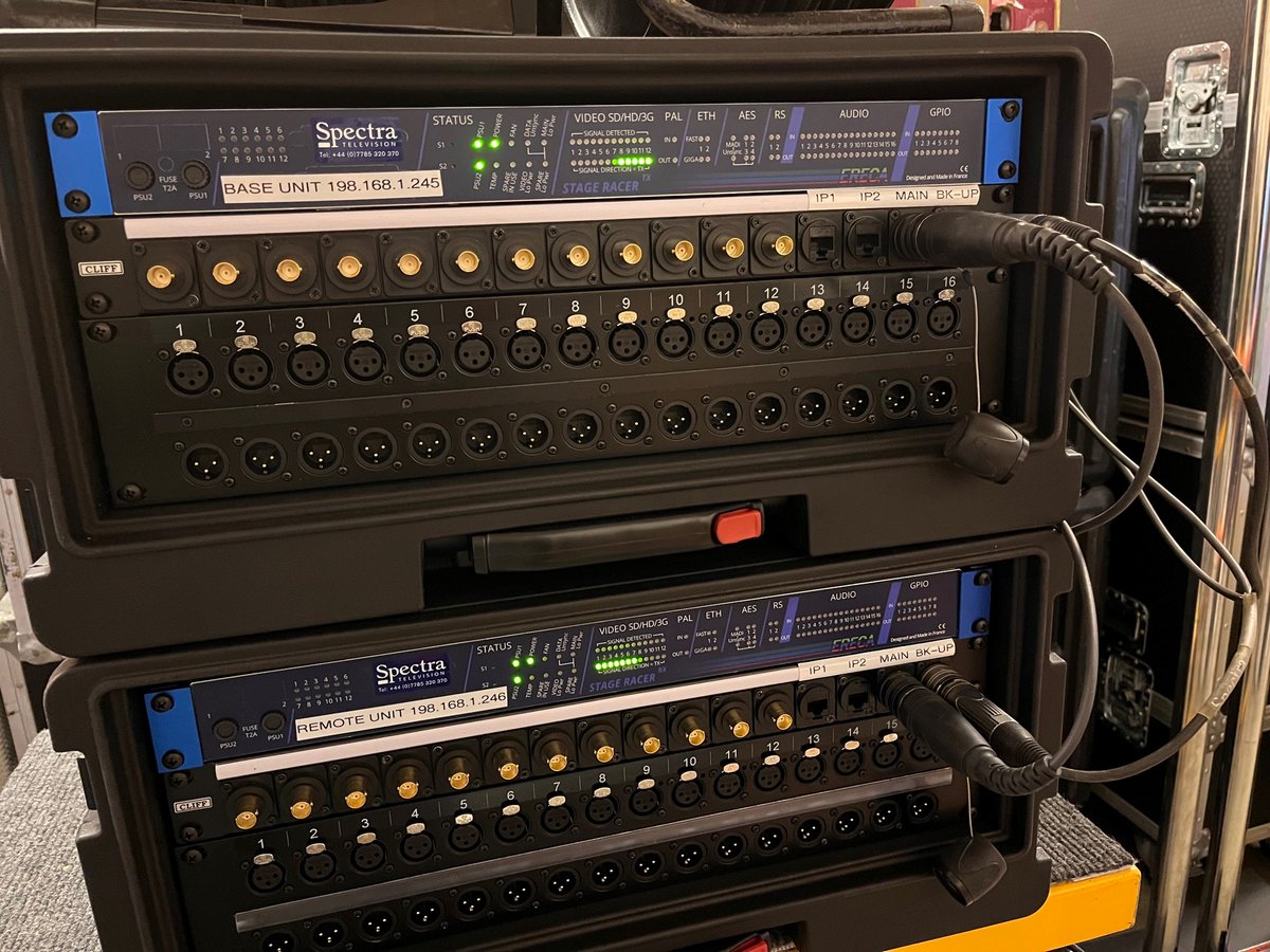 SpectraTVAndrew's tweet photo. Available for hire, Ereca, Stage Racer
12 x 3G, HD, SDI signal paths that can be configured in either direction.
16 x analogue audio I/O for communications or broadcast audio
2 x Ethernet, plus many more
 For more details, please contact. info@spectratv.com  #ereca #stageracer https://t.co/44nshaLMZR