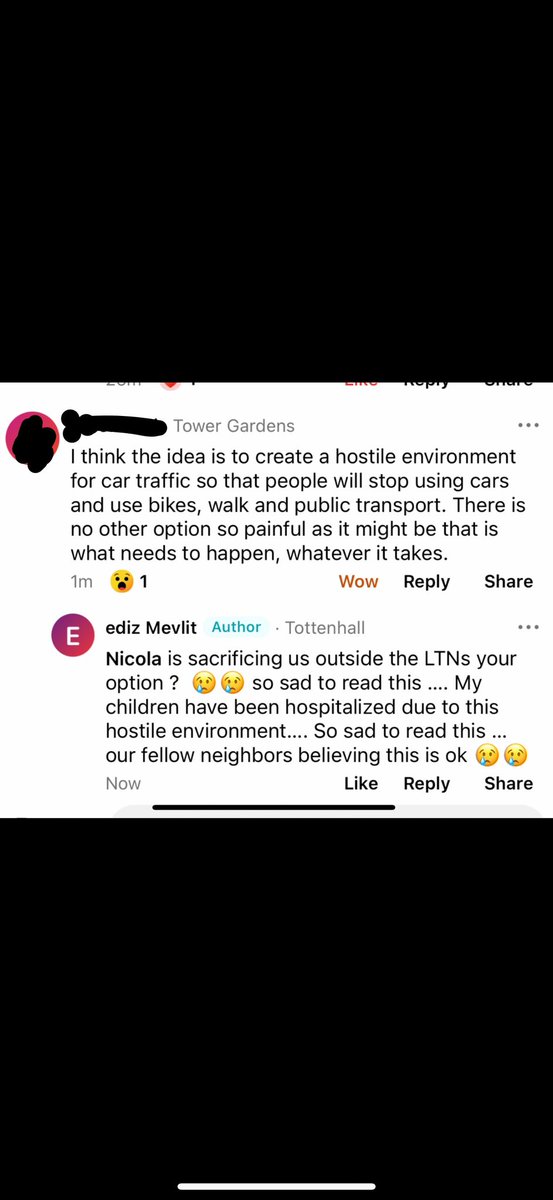 Please read this comment on Nextdoor. They actual believe sacrificing us outside the LTNs is for the better good… I could not believe what I was reading….it distresses me that people are happy to harm us for there better good