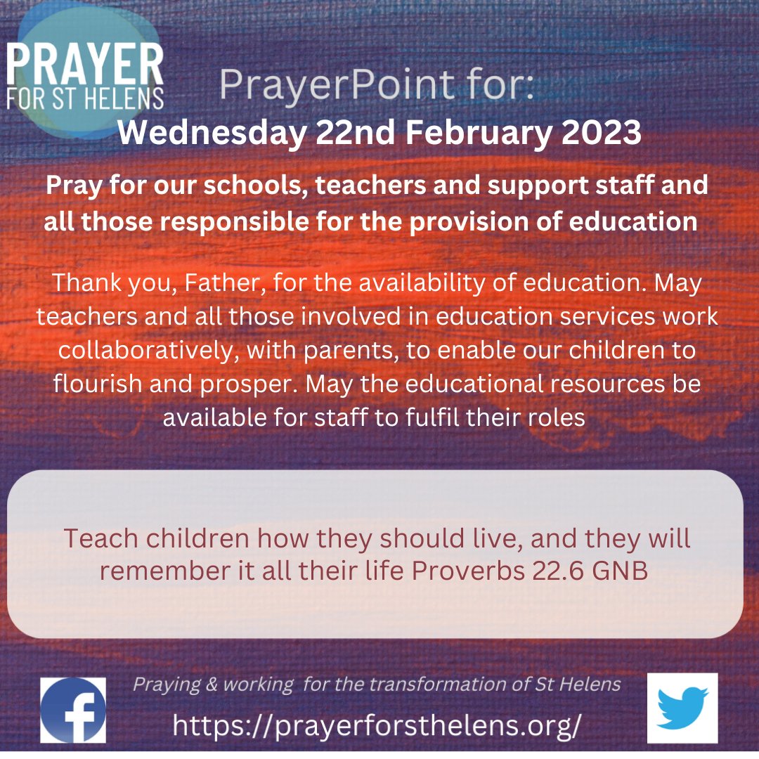 praysthelens's tweet photo. Pray for our schools, teachers and support staff and all those responsible for the provision of education
#prayere #sthelens #schools #education https://t.co/6hKE6Ubauv