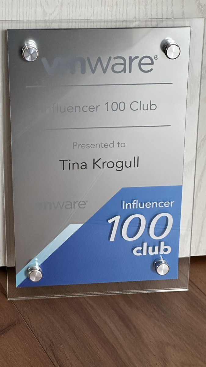 TinaKrogull's tweet image. Got my plaque today @NoellGrier #vmware #influencer100 #vmwaretam