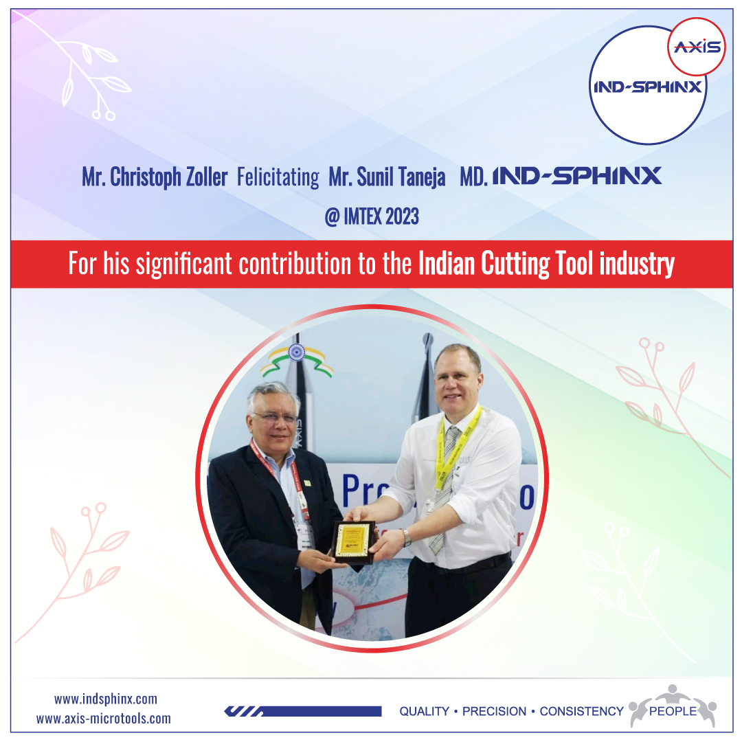 IndSphinx's tweet photo. Sunil Taneja Achieving a new milestone.....For significant contribution in Indian Cutting Tools Industry

#indsphinx  #imtex2023 #imtex #micromachining #microendmills #cncmanufacturing #cncmachining #precisionmanufacturing #imtex2023exhibition #madeinindia #indian #himachal https://t.co/vW8dsyHE4A