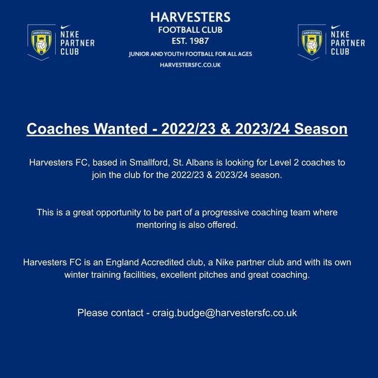 Coaches wanted! #Pitchero
harvestersfc.co.uk/news/coaches-w…