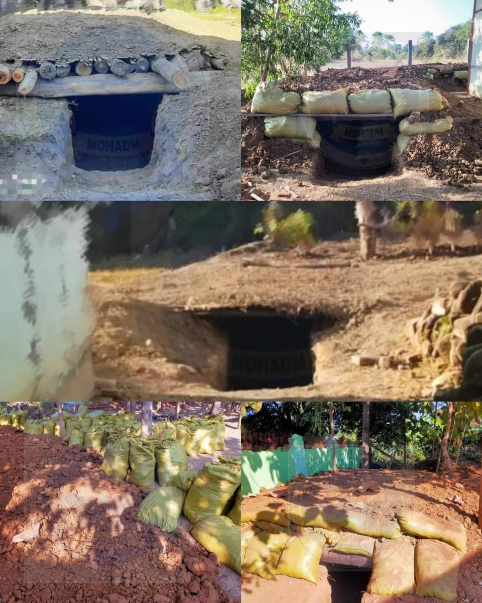 TheChindwin's tweet photo. Myanmar's citizens are preparing for the worst by digging bomb shelters in Myaing township, located in the Magway region, in the expected events of air strikes because the region is among the 37 townships to be governed by Martial Law in the regime announcement on 02 February. https://t.co/EuU8VZp2LM