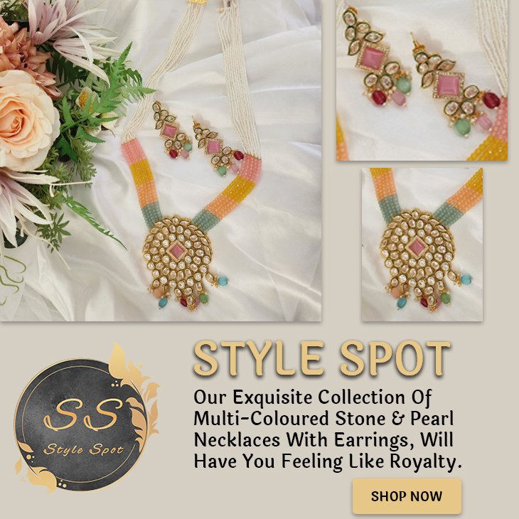 StyleSpot2's tweet photo. Style Spot celebrates the new age Indian woman, through our exquisite pieces of handcrafted oxidized silver jewellery.

Specification  🛒🛒 
A) Beautiful multicolour Haar with earrings
B) With stones and pearls 

#jewelry #jewelrydesigner #jewelrylover #jewelrygram #shopnow https://t.co/MARnRcApLM