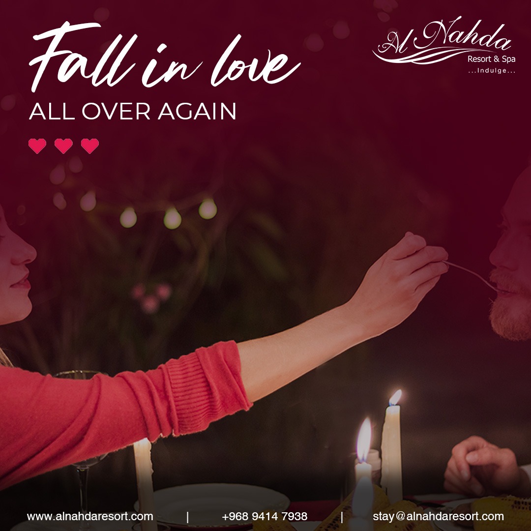 This Valentine's Day, treat your loved one to a luxurious escape...

#AlNahdaAndSpa #ValentinesDay #LuxuryGetaway #CoupleGoals #Dinner #Love #Care #Affection #LoveIsInTheAir #Celebration