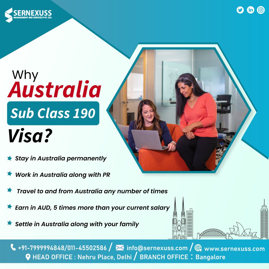 sernexuss's tweet photo. A permanent visa, the Skilled Nominated visa (subclass 190), is granted to skilled migrant workers.
Click here:- https://t.co/IDiLblN2R9
#australia #australiaimmigration #AustraliaPRvisa #Australiaskilledworker #immigratetoaustralia #sernexuss https://t.co/8rlSKKSHzj