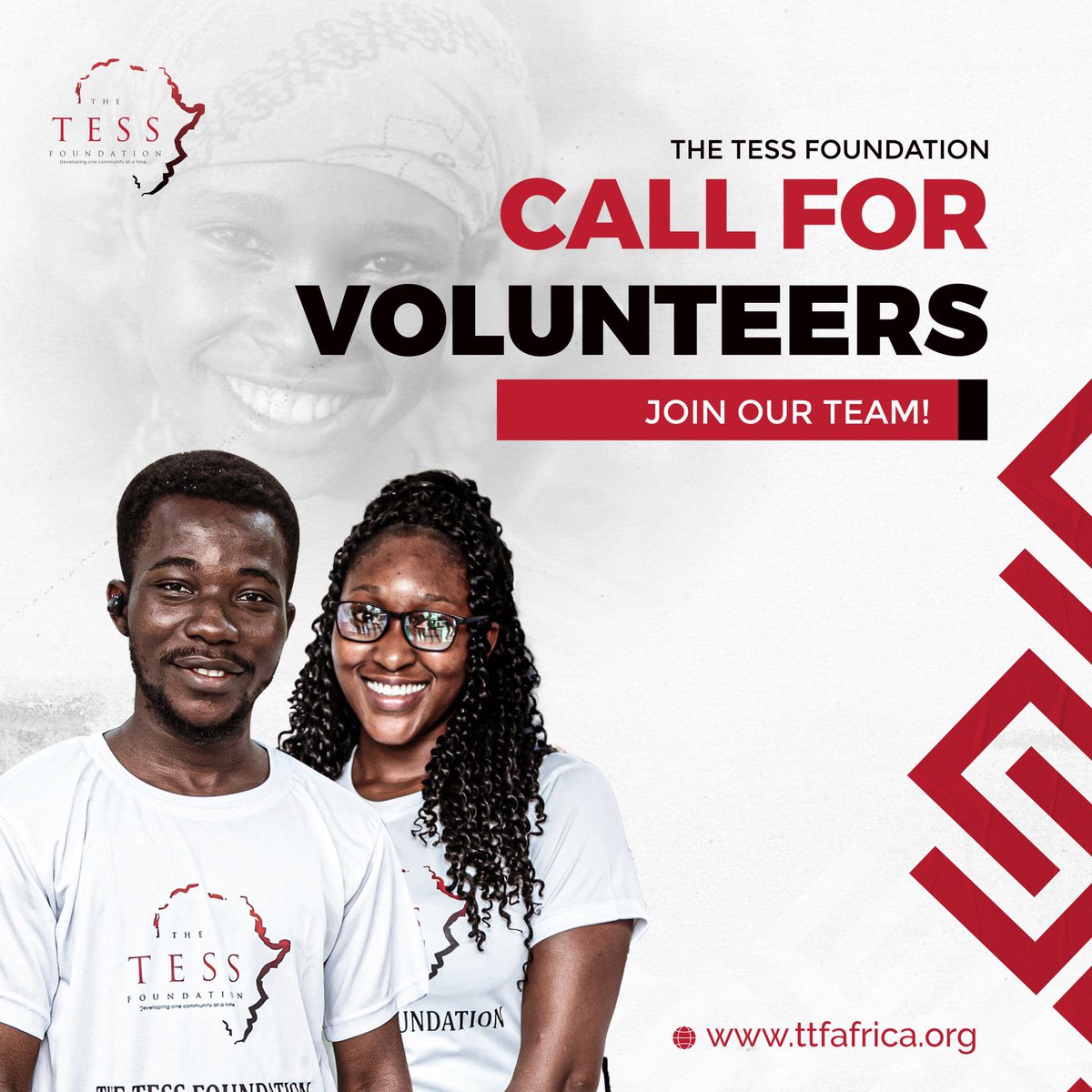 TTFAFRICA's tweet photo. Are you interested in volunteering with the Tess Foundation Africa ?

Kindly click on the volunteer sign up form - https://t.co/BDVzgkuZCC

#volunteer 
#healthcare 
#education 
#communitybasedsolutions https://t.co/3Ojdil7n8u