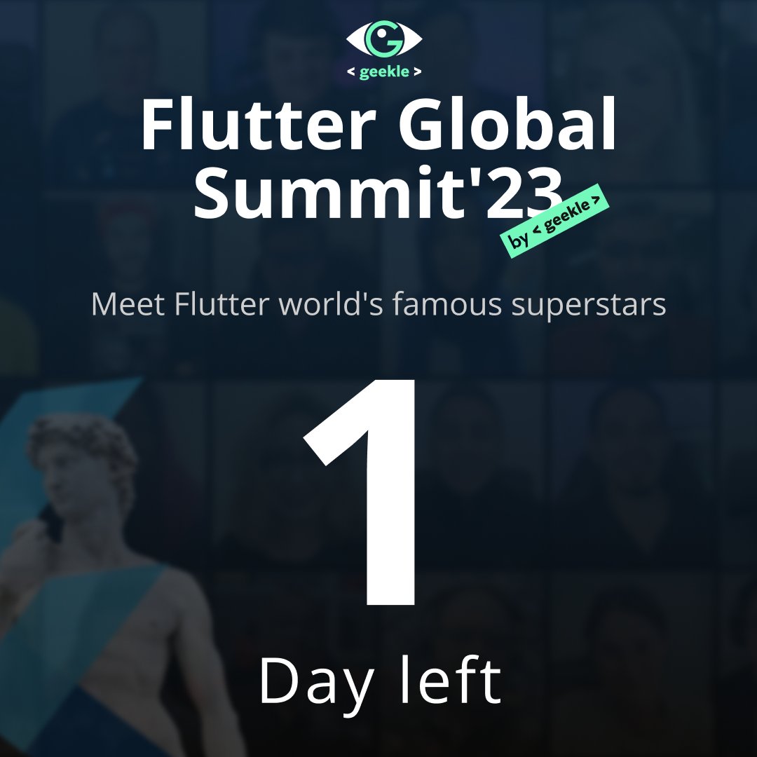 FlutterSummit's tweet image. WE ARE GOING LIVE IN 1 DAY! 🚀
⠀
Flutter Global Summit'23 is almost here and of course, your spot is reserved!
⠀
The schedule is:
✨ February 7 - Junior Track Start: 09:00 (UTC)
✨ February 8 - Senior Track Start: 09:00 (UTC)
P.S. Buy your ticket events.geekle.us/flutter23/