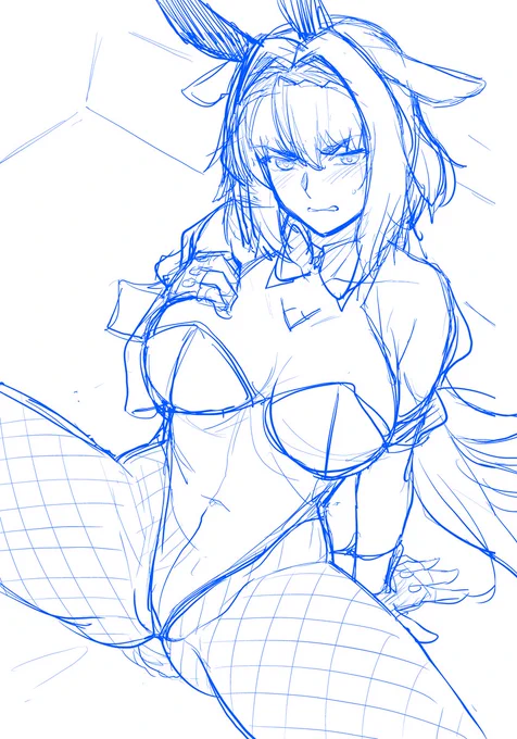 今日の配信で描くカイニスちゃんのスケッチ
色塗りまで行ければいいが… 