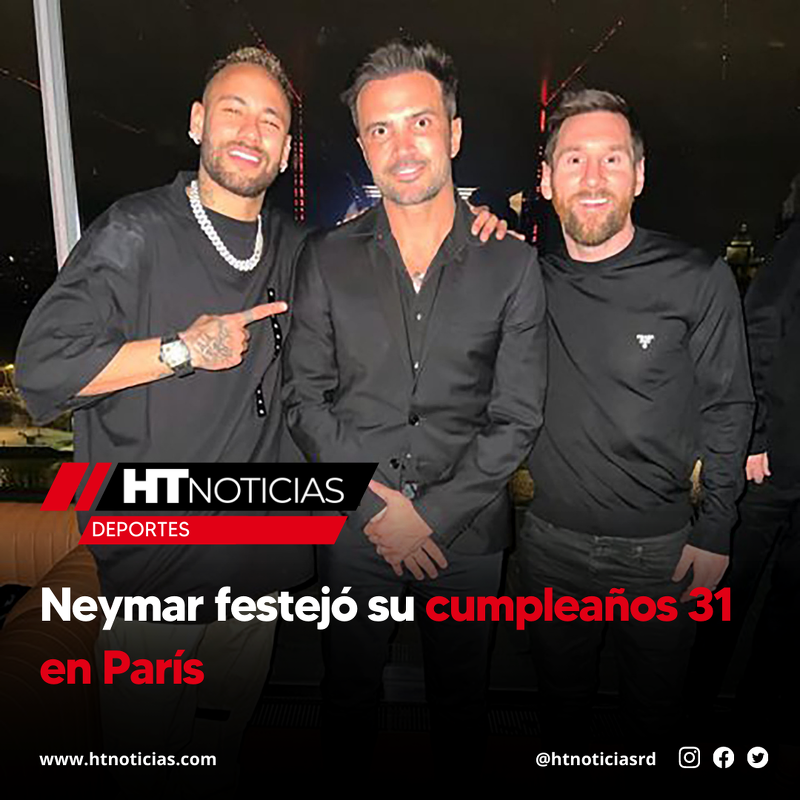 htnoticiasdo's tweet photo. ⚾️ | #HTDeportes | Neymar festejó su cumpleaños 31 en París: Messi estuvo presente y Mbappé le dejó un mensaje con un particular apodo.
Más información ➡️ https://t.co/S6IpWdtanX
#htnoticiasrd #htnoticias #htredes #Deportes #Futbol #Internacionales
https://t.co/FEiibE2tsq https://t.co/6sEJIaZILn