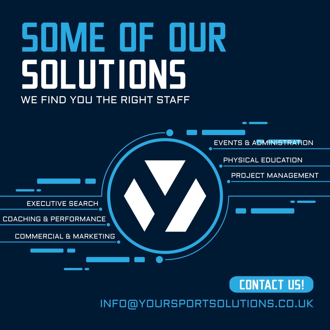 At Your Sport Solutions we specialise in sourcing the best available talent for sports organisations in search of new recruits.

Here are just some of the roles we can help you with. Get in touch today if you are recruiting for a new role!

#sport #recruitment #sportjobs