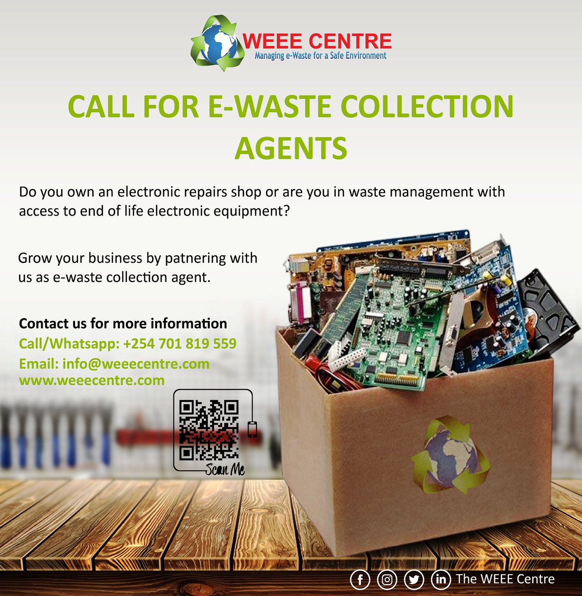 Join the green revolution! Be a part of the solution and become a Waste Collection Agent at the WEEE Center. Apply now and make a positive impact on the environment! #kithurekindiki #DeadMenSuing #UhurunikulipaUshuru