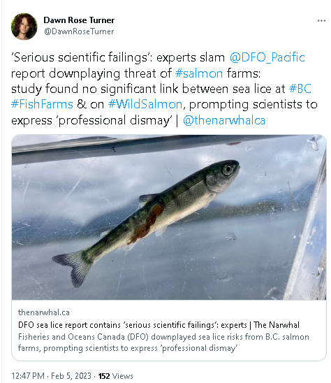 @DawnRoseTurner @DFO_Pacific @thenarwhalca What is the value of a person who lies & betrays public trust for nefarious purposes? @DFO_Pacific #ClimateCrisis #Salmon  #BC #FishFarms #WildSalmon #SeaLice #bcpoli #cdnpoli 
twitter.com/DawnRoseTurner…