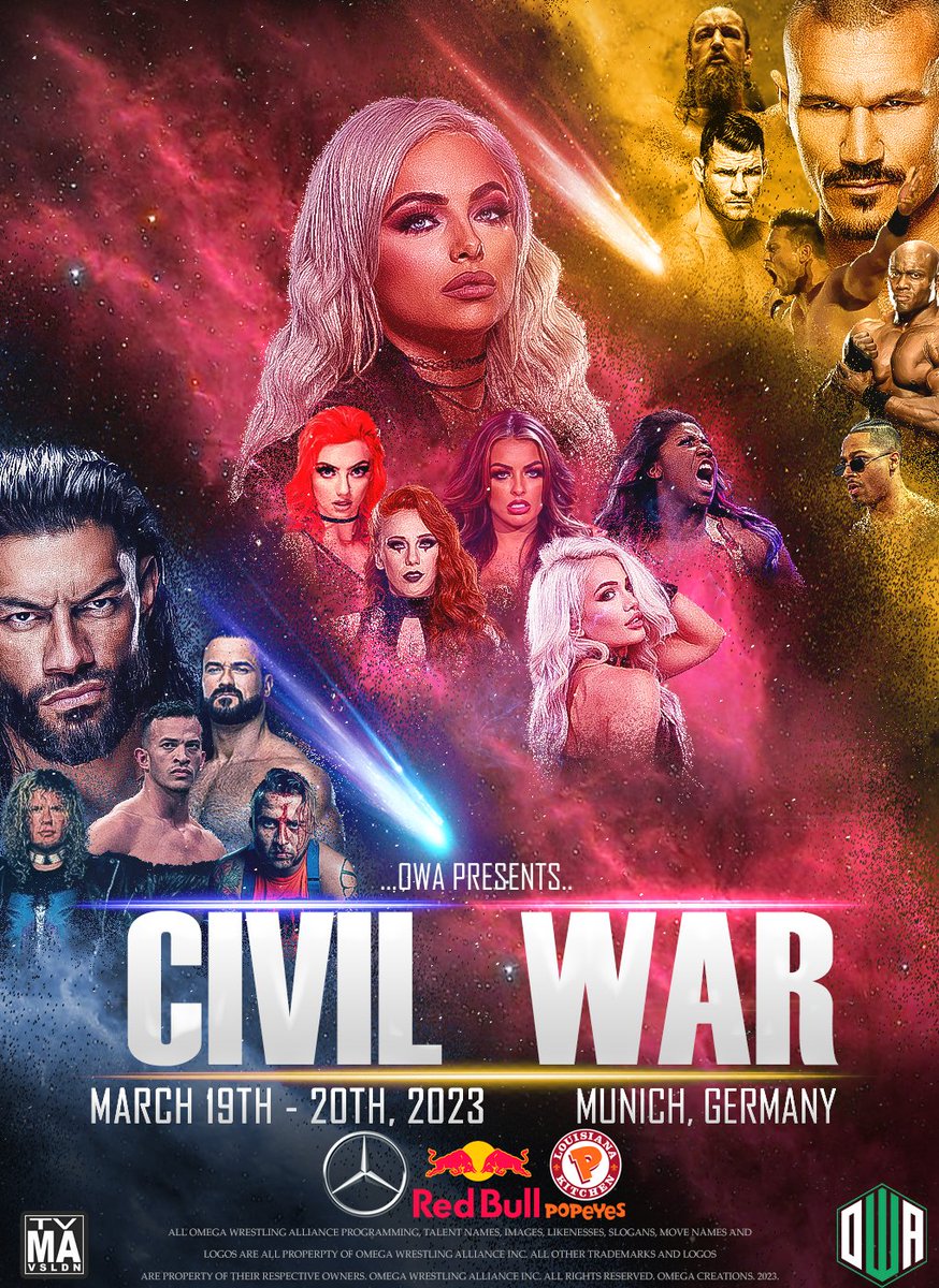 <a href="/OWASocialFeed/">Omega Wrestling Tomorrow</a> is experiencing more tension than it has ever before. Next month...we once again enter Civil War. The top stars of OWA will all be in action as we give a sneak preview with this epic poster!