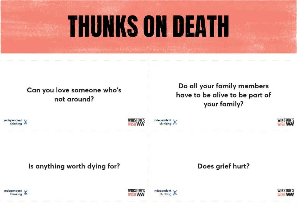 Winston's Wish (@winstonswish) on Twitter photo Looking for ways to talk to children and young people about the tricky topics of death, grief and bereavement? Download our free Thunks activity - simple-looking questions created with <a href="/ITLWorldwide/">Independent Thinking</a> - to get started ๐ buff.ly/3HRGNwy
#ChildrensMentalHealthWeek Looking for ways to talk to children and young people about the tricky topics of death, grief and bereavement? Download our free Thunks activity - simple-looking questions created with <a href="/ITLWorldwide/">Independent Thinking</a> - to get started ๐ buff.ly/3HRGNwy
#ChildrensMentalHealthWeek
