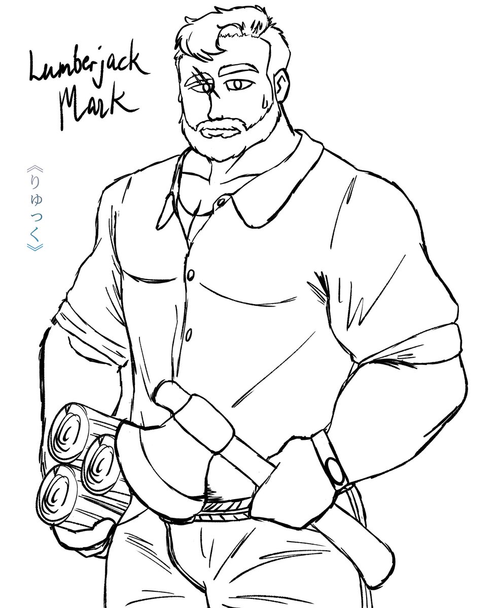 Drew <a href="/coralislandgame/">Coral Island</a> 's Mark cause he's my beloved a few months ago but haven't posted cause idk. Anyway, a lumberjack Mark cause he gives major lumberjack vibes 

#CoralIslandFridayFanart #CoralIsland #fanart