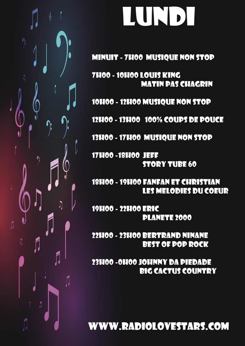 Bonne journée avec les programmes de Radiolovestars.
radiolovestars.com