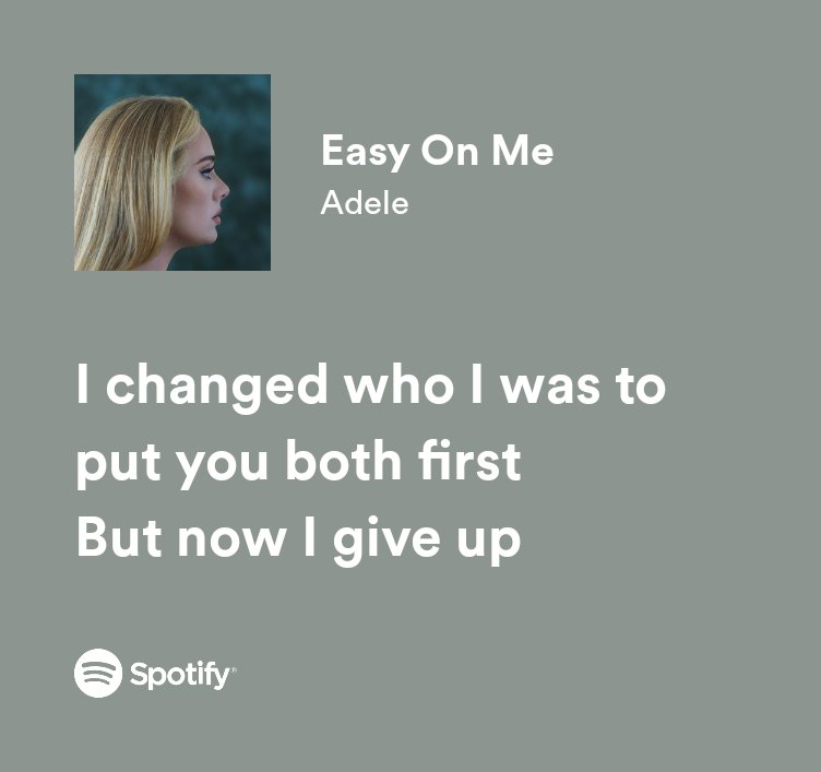SmittenLyrics's tweet photo. Easy On Me - Adele
#Adele #GRAMMYs #Grammys2023 #BestPopSoloPerformance #music #quote #lyrics #fyp https://t.co/ILjd615B0f