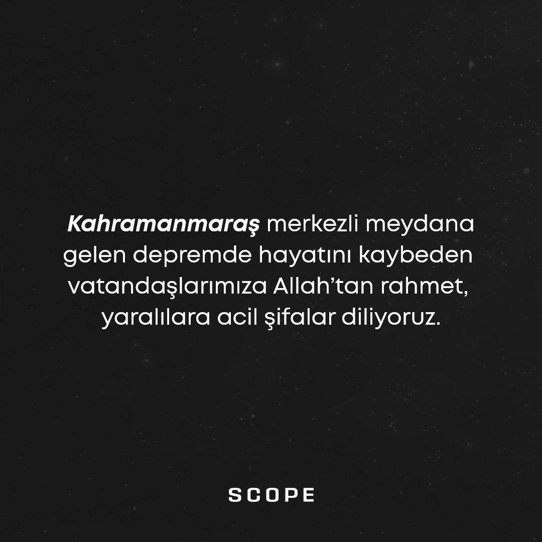 Kahramanmaraş Pazarcık’ta meydana gelen, çevre illerde de yoğun bir şekilde hissedilen depremde hayatını kaybeden vatandaşlarımıza Allah’tan rahmet, yaralılara acil şifalar diliyoruz.

Yaşanan felaketi en az can kaybı ve hasarla atlatmayı temenni ediyoruz.