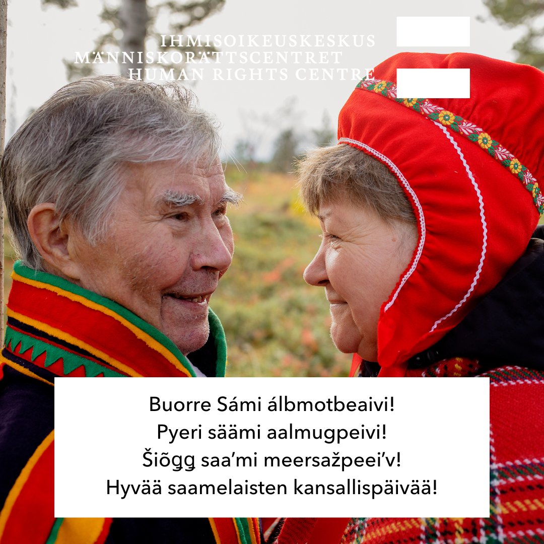 Hyvää saamelaisten kansallispäivää! Tiesitkö, että lain mukaan saamelaisilla on oikeus käyttää saamen kieltä kotiseutualueellaan sote-palveluissa? Lue julkaisemamme tietopaketti saamelaisten kielellisistä ja kulttuurisista oikeuksista sote-palveluissa: ihmisoikeuskeskus.fi/vanhusten-oike…