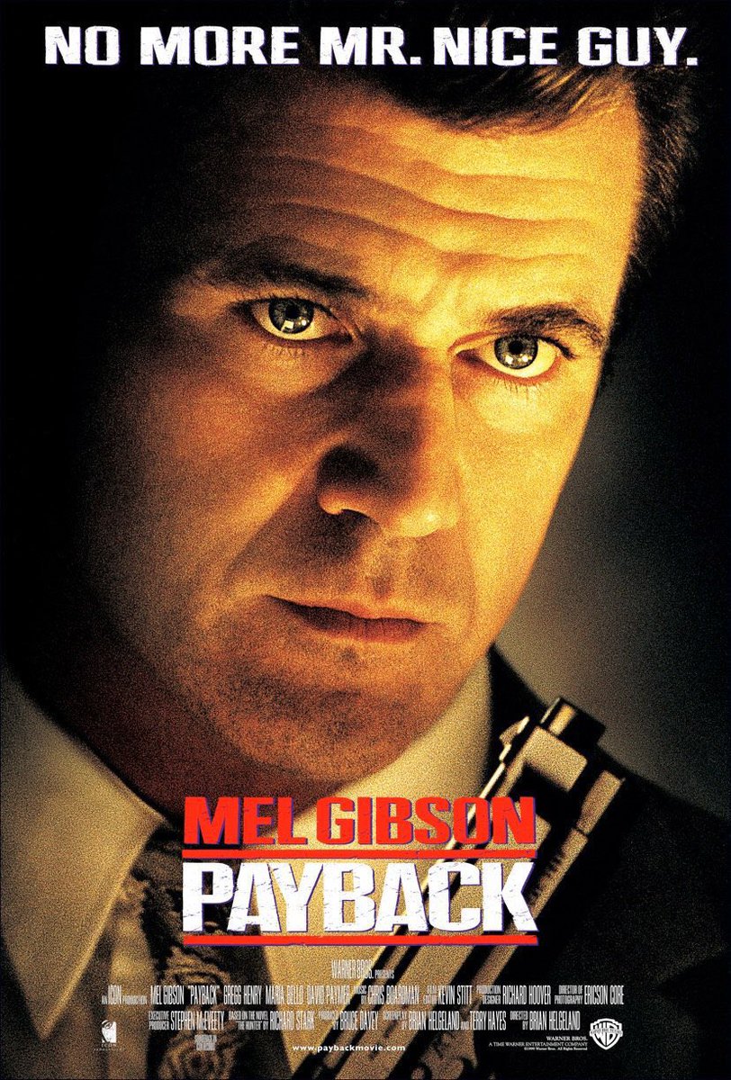 FilmNewsNos's tweet photo. 🎬MOVIE HISTORY: 24 years ago today, February 5, 1999, the movie ‘Payback’ opened in theaters!
#MelGibson #GreggHenry #MariaBello #LucyLiu #DeborahUnger #DavidPaymer #BillDuke #JackConley #JohnGlover #WilliamDevane #JamesCoburn #KrisKristofferson #TrevorStJohn #FreddyRodriguez https://t.co/8mxAFlNZ7a