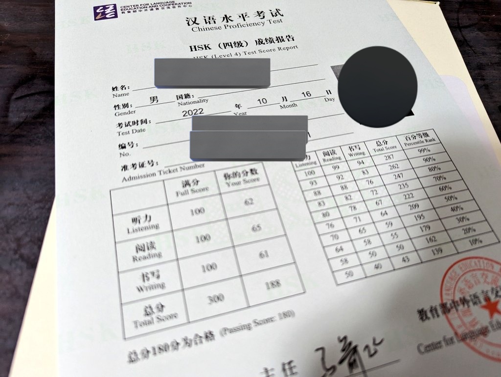 guozibon's tweet photo. HSK4級の合格証明書 https://t.co/0aJeRm0xuz