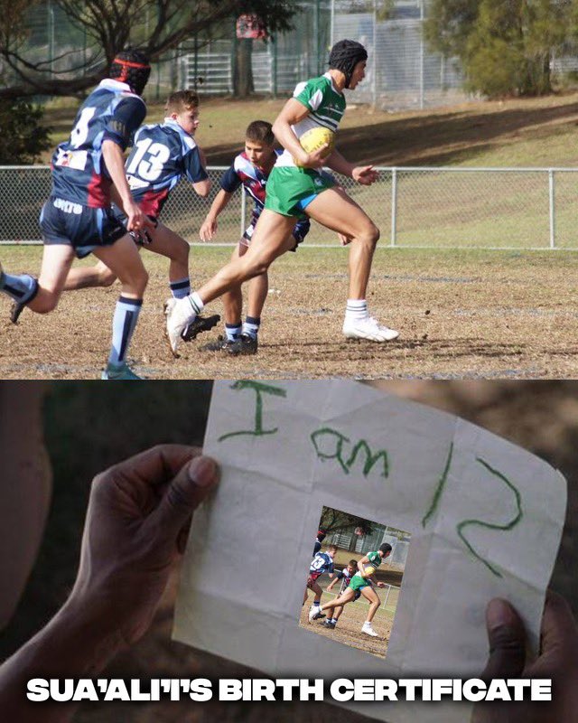 Joseph Sua’ali’i playing for Coogee Wombats in the Under 15s 😳😱

@thenrlroast 

#manchild #beast #rugbyleague #josephsuaalii #suaalii #coogeewombats #juniorrugbyleague #nrl #nrlmemes #nrlmeme #nrlfunny #nrl2023 #nrl2022 #nrl22 #nrl23