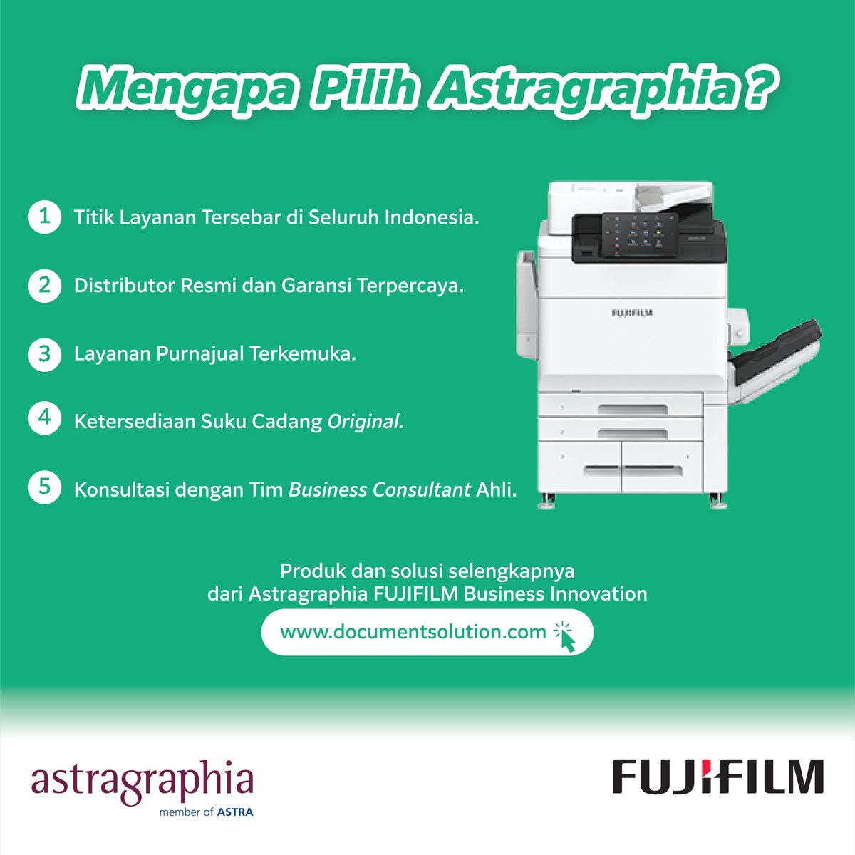astragraphia_ds's tweet image. Dengan adanya cabang kami, jika perusahaan atau bisnis Anda membutuhkan informasi tentang produk, perlengkapan, layanan, dukungan dan program, sila menghubungi cabang kami di atas.
Kami akan siap melayani Anda dengan sepenuh hati!
#Astragraphia #Fujifilm #DocumentSolution