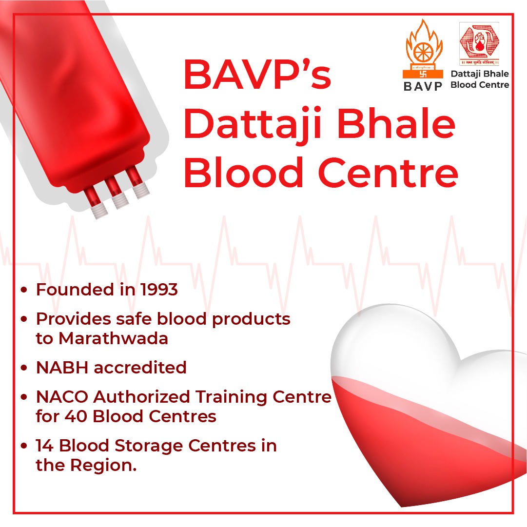 bavp_updates's tweet photo. Dattaji Bhale Blood Centre was established by #BAVP in 1993 to provide safe and high-quality blood products to Marathwada.

#DBBC #bloodcentre #bloodbank #helpinghand #hospital #care #treatment #medicalservice #socialservice #community https://t.co/lzcolmYwMJ