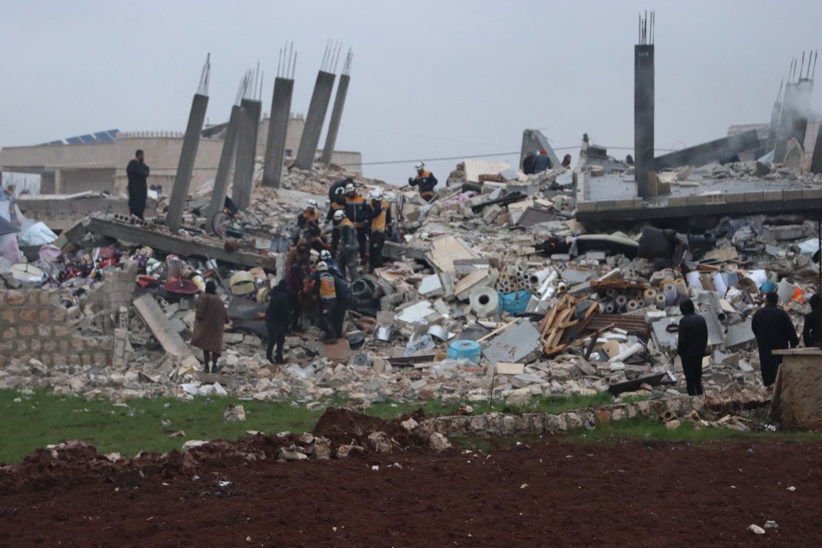 120+ civilians confirmed dead, 230+ injured in #Idlib &amp; countryside of #Aleppo following the devastating #earthquake today in NW #Syria. The death toll is expected to rise as hundreds of families are still trapped under rubble. Our rescue teams are providing response efforts.