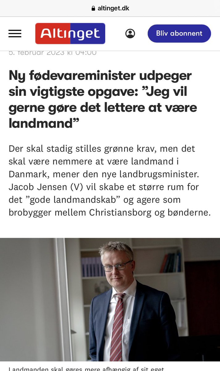 Kære <a href="/jacobjensenMF/">Jacob Jensen</a> tænk hvis din vigtigeste opgave var at omstille landbruget, så naturen fik mere plads, dyrene kom ud af burene, giften væk fra jorden og vi fik sunde plantefødevarer på hylderne. At landbruget ikke længere udledte 1/3 af DKs CO2 forbrug. #dkpol #dkgreen