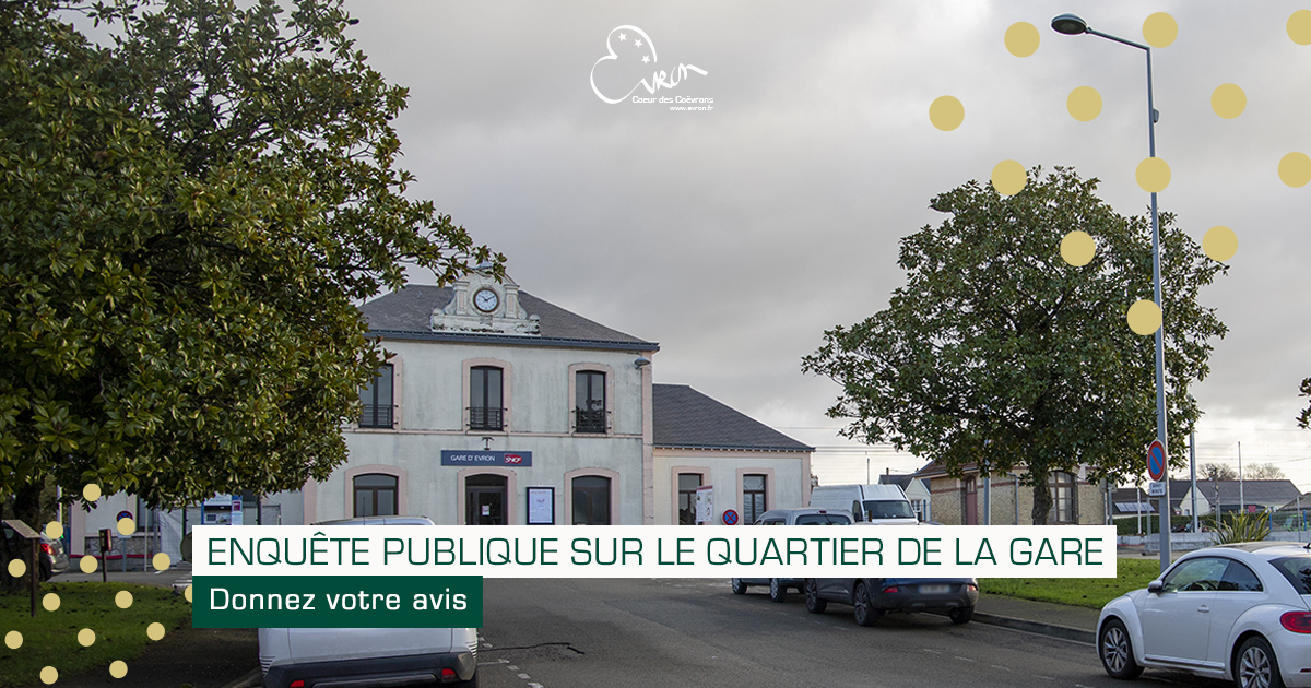 💬 Dans le cadre de l'enquête publique sur le réaménagement du quartier de la gare, 2 rendez-vous sont organisés le 8 février : 
- une permanence à l'Hôtel de Ville de 14h à 17h
- une réunion publique, salle des 4 vents, rue des Prés, à 18h30
👉+ d'infos : swll.to/4gCpML