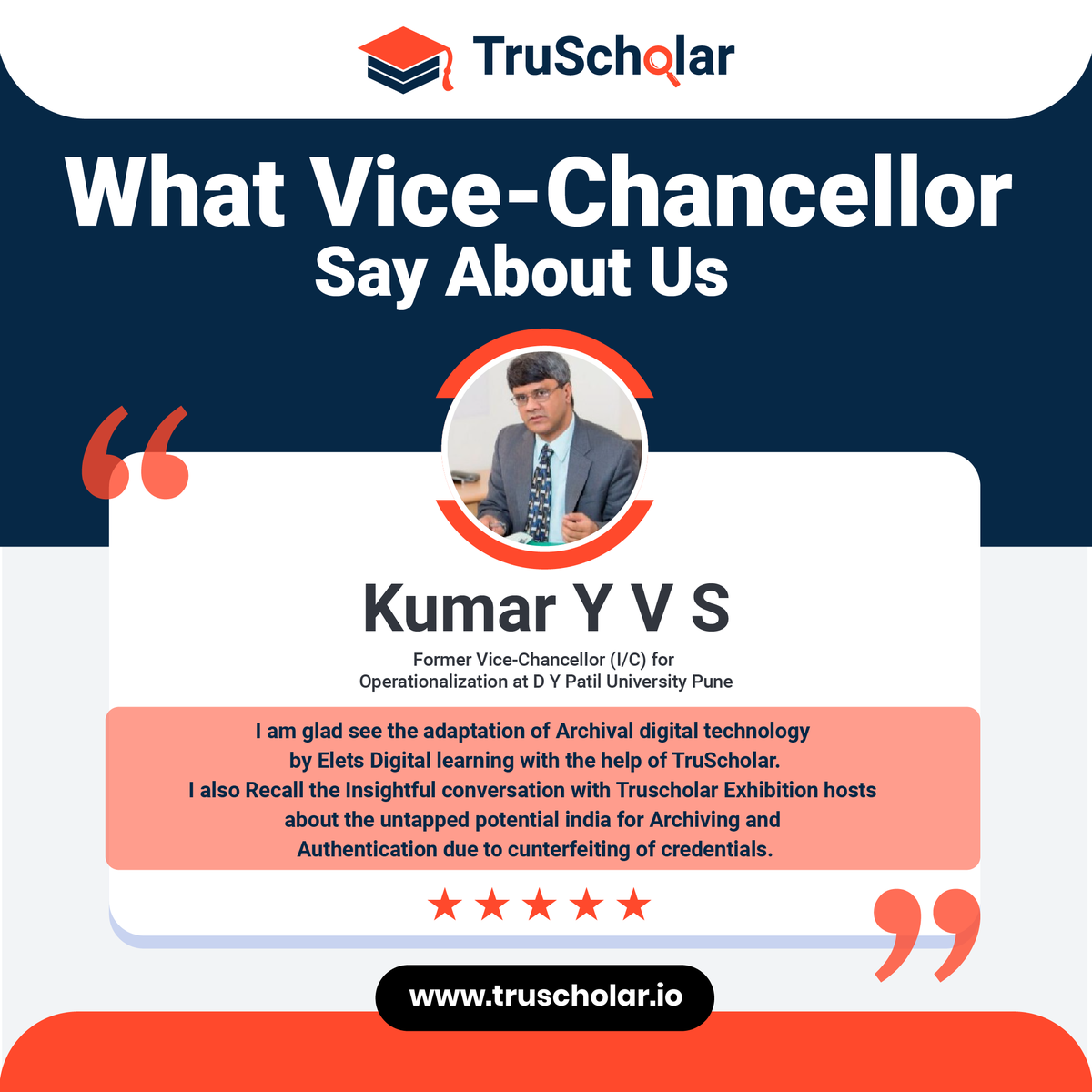 Truscholarr's tweet photo. Words of wisdom from a visionary leader!

We're honored to share the valuable words of former Vice Chancellor, D. Y. Patil, Pune on the innovative impact of TruScholar.

Visit https://t.co/zVOrdjvCSk to know more.

#Education #college #DYPatilPune #university #universities https://t.co/QAbh1BzN6y
