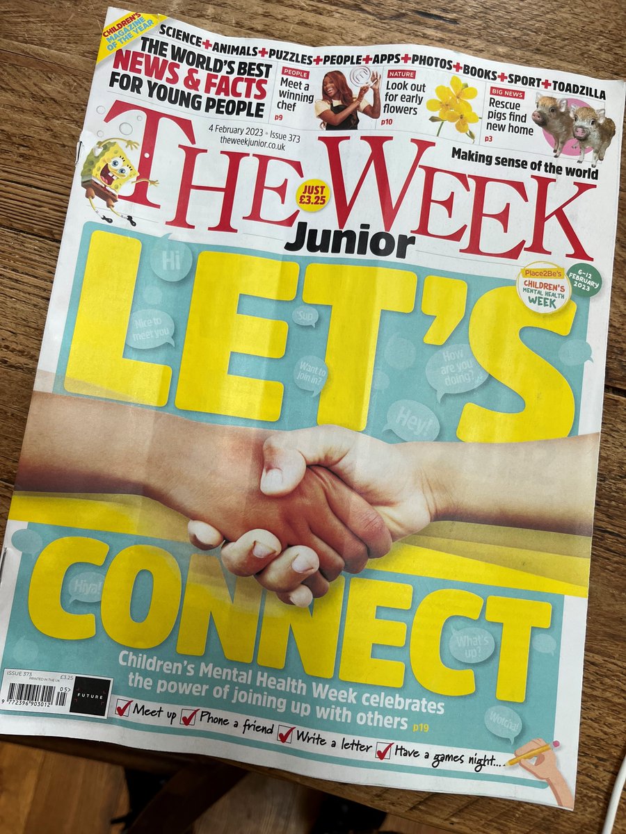 Good to see #childrensmentalhealth week on the front page of this mag for #children💛 Created by our member <a href="/Place2Be/">Place2Be</a> - the theme this year is #letsconnect. Join up with others for #mentalhealth support for #youngpeople 
🎥 crowd.in/jwmo7k
🤝 crowd.in/NRMpER