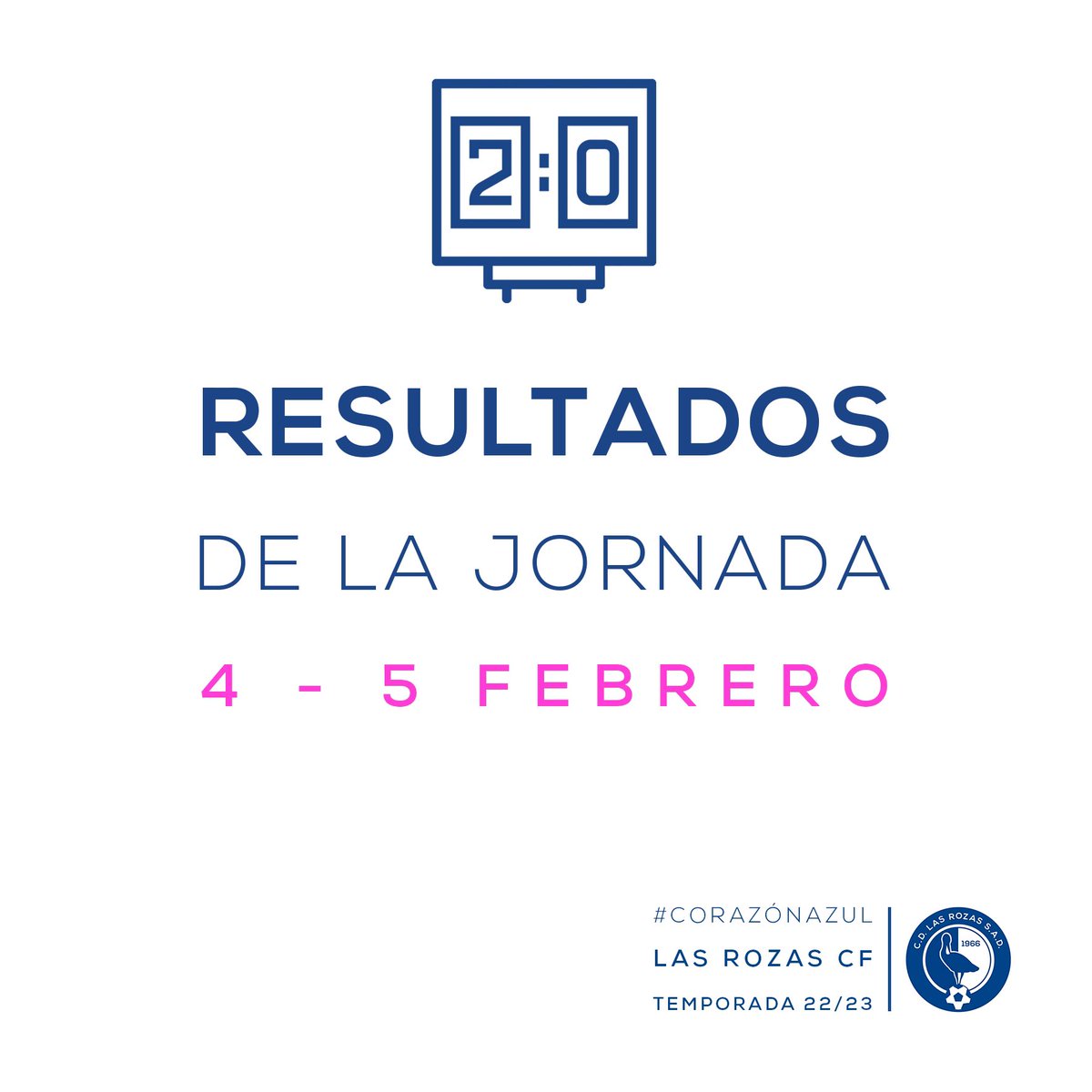 LasRozas_CF's tweet photo. RESULTADOS| Aquí están los #resultados de nuestra #cantera de este #finde.
✌️ Intratables nuestro #SeniorC de @PujadasManuel y #Juvenil @lrzfem de @mariohernando7.
💪 Victorias valiosas y merecidas tanto del #CadeteD de @SergioMioCid como del #CadeteA @lrzfem de @aitor_js. https://t.co/mbXNIqDhHN