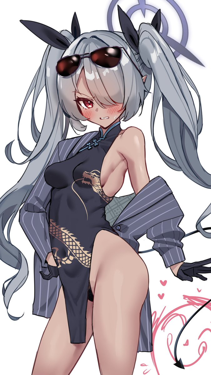 銀鏡イオリ(ブルアカ) 「Iori in china dress #ブルアカ #BlueArchive 」|🍣🍣RAYNOGG🍣🍣のイラスト