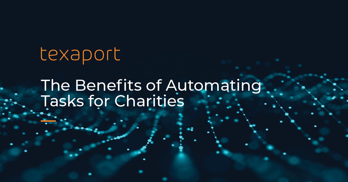 texaportUK's tweet photo. The Benefits of Automating Tasks for Charities

#ITSupport #CharityITSupport #ITConsultancy #DigitalTransformation

Read More Below:

https://t.co/DEpQWWnxE2 https://t.co/VM0DAodmsl
