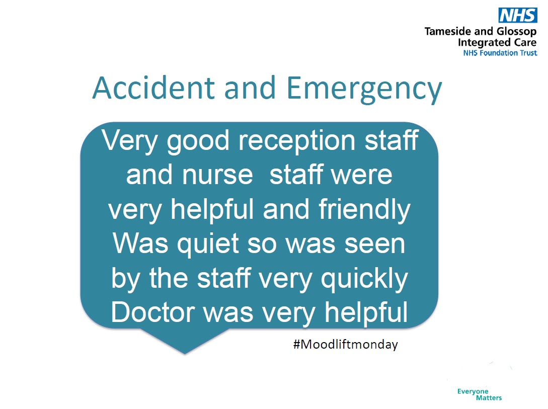 TgicftPtExp's tweet photo. We are starting  the week positively with just a small selection of the great feedback we receive about our teams from patients and their representatives. Thank you to everyone that provides us with feedback. Welcome to #Moodliftmonday. 
@NicolaFirth6 @k_mantron @tracycamps https://t.co/S50OR3H3Yk