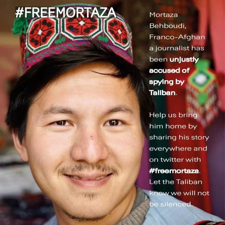 Gulsom_Zahra's tweet photo. مرتضی بهبودی، خبرنگار آزاد و شناخته شده افغانستانی- فرانسوی که برای تهیه گزارش به افغانستان رفته بود‌، یک ماه قبل در کابل از سوی طالبان تروریست ربوده و ناپدید شده است. با وجود تلاش‌های زیاد تا هنوز از سرنوشت او خبری نیست. 
لطفاً برای آزادی مرتضی دادخواهی کنید!
#FreeMortaza https://t.co/ww4vU4abnd